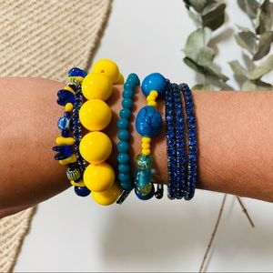 BRACELET STACK | blue/yellow set